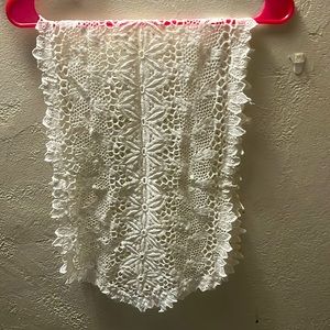 Vintage Battenberg Lace Piano Runner